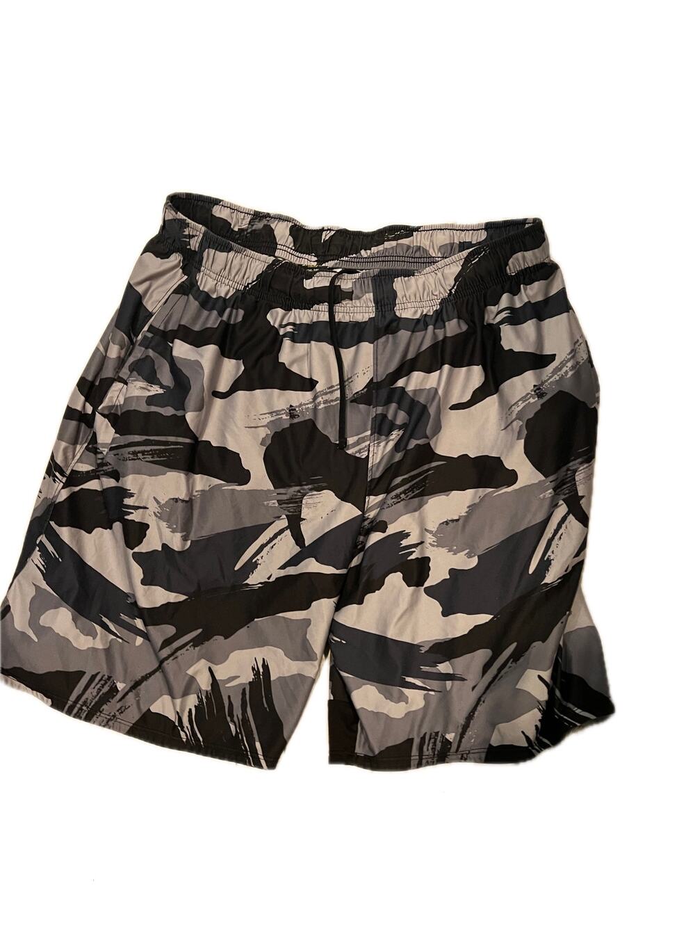 Athletic Works Gray Black Camo Training Shorts Size L 36-38